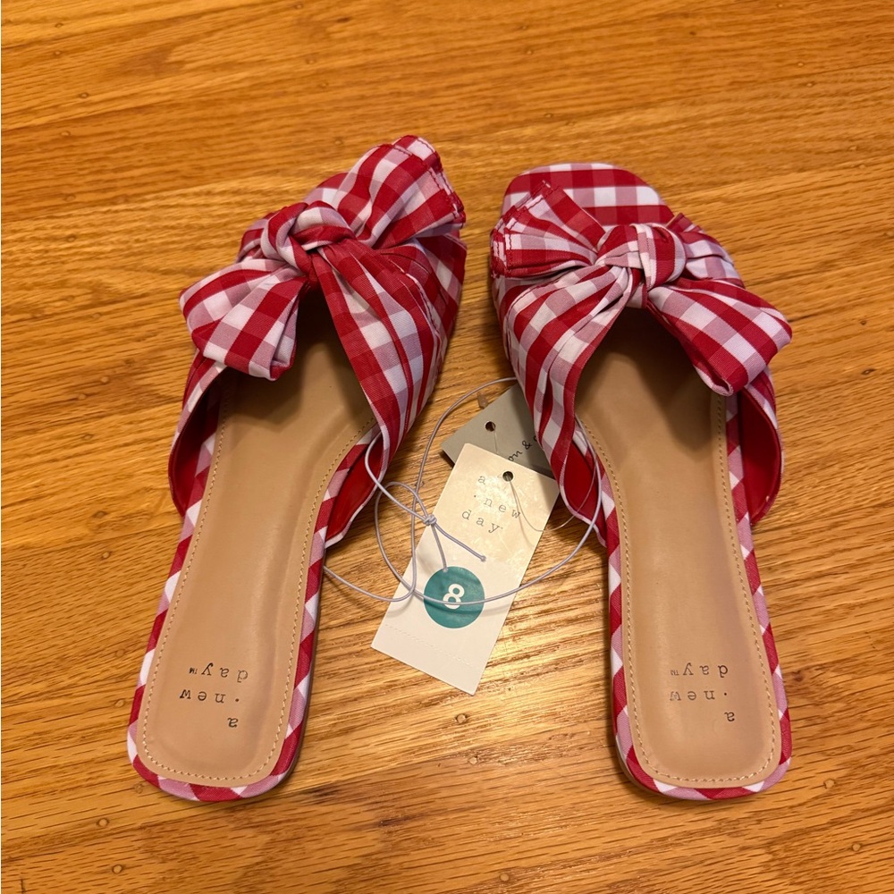 a new day Red Checkered Women's Sandals